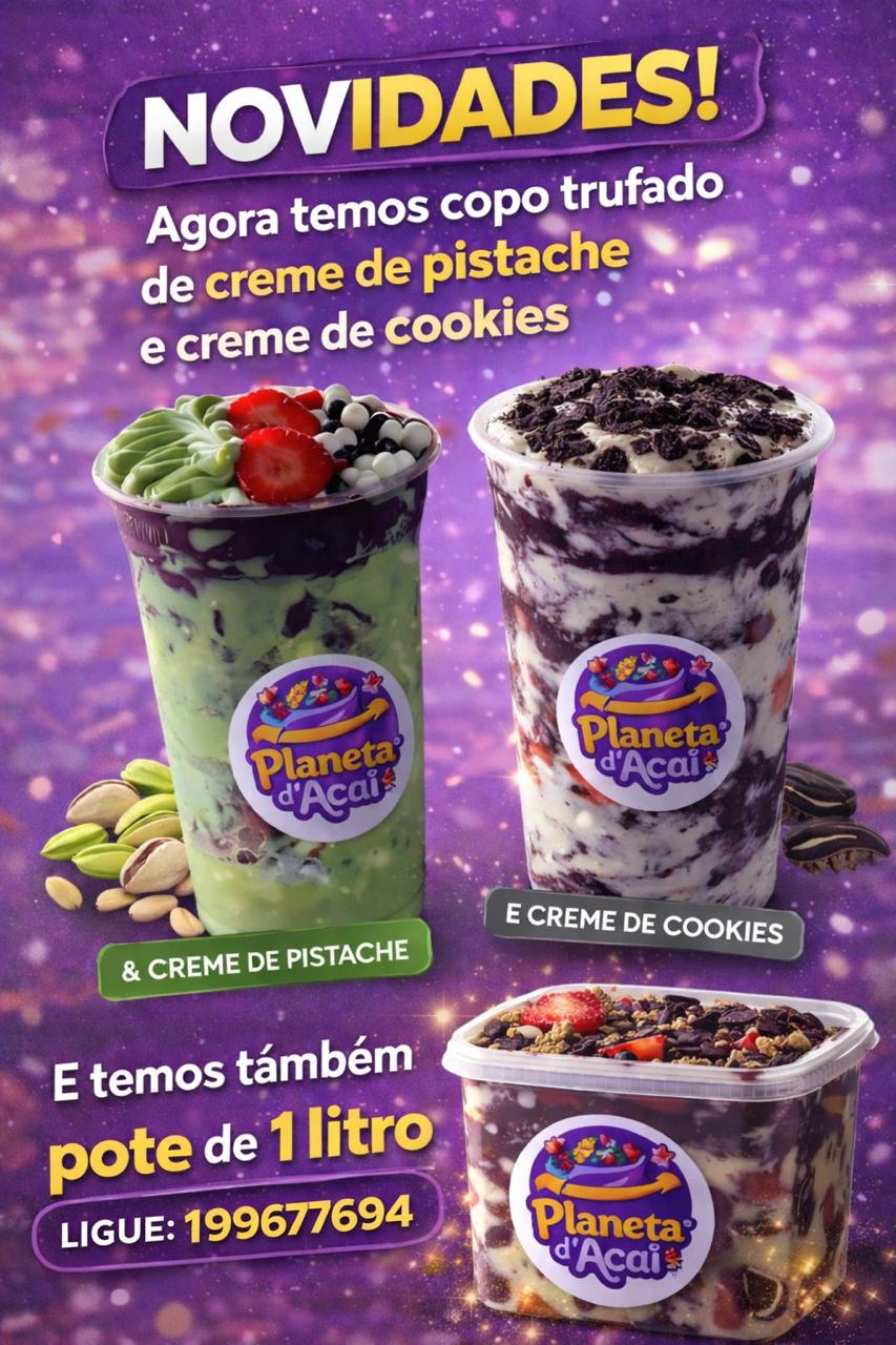 Linha espacial com copos trufados de pistache e cookies